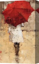 The Umbrellas Canvas Paintings - Red umbrella ii by 2011