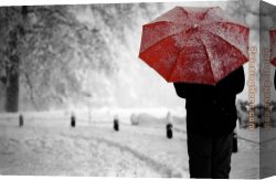 The Umbrellas Canvas Paintings - Red umbrella iii by 2011