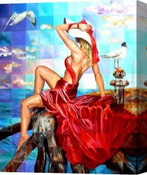 2011 Canvas Paintings - Scarlet Happiness by 2011