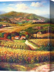 2011 Canvas Paintings - Tuscan Vineyards & Villas by 2011
