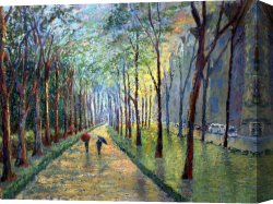2011 Canvas Paintings - Zach Ladner Brussels in the Rain by 2011