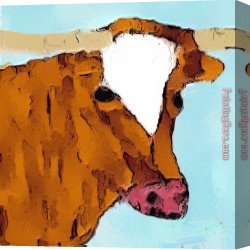 Palette Knife Canvas Paintings - Bull by Knife by 2017 new