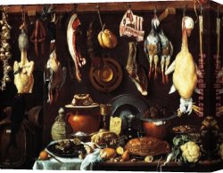 Nina Con Flor Canvas Paintings - Dispensa Con Trancio Di Cinghiale Pasticcio Anatra by 2017 new