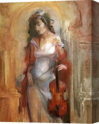 The Violinist Canvas Paintings - Fiddler Violinist by 2017 new
