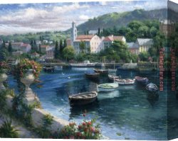 Harbor, Canvas Paintings - Harbor Boats by 2017 new