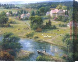 Gingerbread Cottage Canvas Paintings - Seaside Cottage by 2017 new