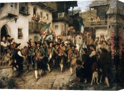 Episode From The Franco-prussian War Canvas Paintings - Tyrolean Home Guard Returning From The War of 1809 by 2017 new