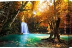 Waterfall Canvas Paintings - Waterfalls II by 2017 new