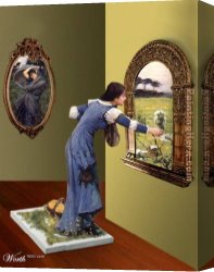 Beaux-arts Canvas Paintings - The Flower Picker by 3d art