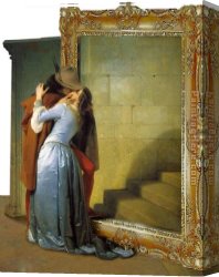 Beaux-arts Canvas Paintings - The Kiss by arturojm by 3d art