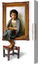 Beaux-arts Canvas Paintings - young girl on a by 3d art