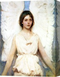 The Angel And Tobias with The Fish Canvas Paintings - Angel by Abbott Handerson Thayer