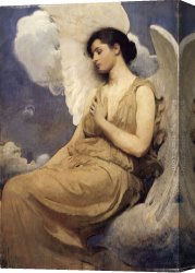 Figure Classic Canvas Paintings - Winged Figure by Abbott Handerson Thayer