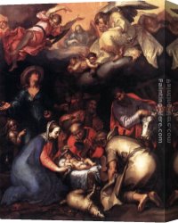 Adoration Canvas Paintings - Adoration of the Shepherds by Abraham Bloemaert