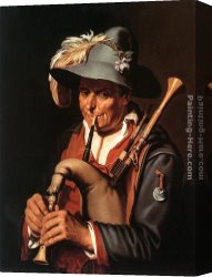 Abraham Canvas Paintings - The Bagpiper by Abraham Bloemaert