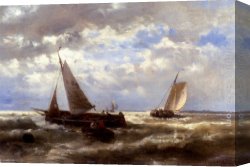 Abraham Canvas Paintings - A Windy Day by Abraham Hulk Snr