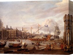 Venice Canvas Paintings - A Capriccio Of The Grand Canal, Venice by Abraham Jansz Storck
