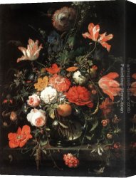 Abraham Canvas Paintings - Flowers by Abraham Mignon