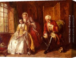 Abraham Canvas Paintings - The Bashful Lover by Abraham Solomon