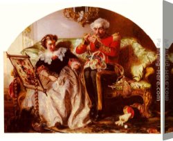 Abraham Canvas Paintings - The Lion In Love by Abraham Solomon
