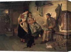 Blick Uber Die Sierra Nevada Canvas Paintings - Die Jungen Fuchse by Adolf Eberle