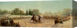 Horse Canvas Paintings - A Horse Race in the Hippodrome by Adolf Schreyer