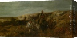 Hills of Tuscany I Canvas Paintings - The Pass Over the Hills by Adolf Schreyer
