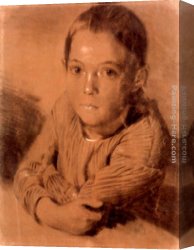 Adolph Canvas Paintings - Drawing of a Boy by Adolph von Menzel
