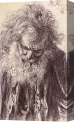 Man with Scythe Canvas Paintings - Portrait of an Old Man by Adolph von Menzel