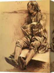 Adolph Canvas Paintings - Schlafender by Adolph von Menzel