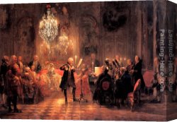 Adolph Canvas Paintings - The Flute Concert by Adolph von Menzel