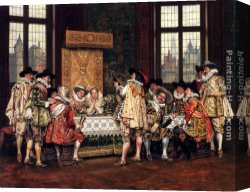 Musical Instruments Canvas Paintings - A Musical Interlude by Adolphe Alexandre Lesrel