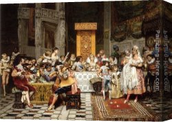 Lesrel Canvas Paintings - Baptism of the Cond&eacute; by Adolphe Alexandre Lesrel