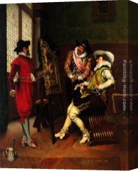 Lesrel Canvas Paintings - Les Critiques by Adolphe Alexandre Lesrel