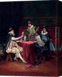 Lesrel Canvas Paintings - The Collectors by Adolphe Alexandre Lesrel