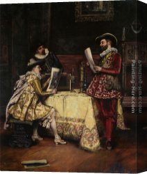 Lesrel Canvas Paintings - The Connoisseurs by Adolphe Alexandre Lesrel