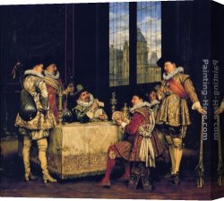 Lesrel Canvas Paintings - The Game of Cards by Adolphe Alexandre Lesrel