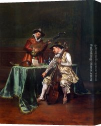 Lesrel Canvas Paintings - The Musicians by Adolphe Alexandre Lesrel