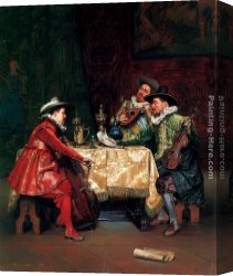 Lesrel Canvas Paintings - The Rehearsal by Adolphe Alexandre Lesrel