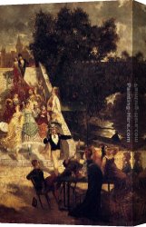 Adolphe Canvas Paintings - La Terrasse Du Chateau De St. Germain by Adolphe Monticelli