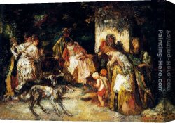 Adolphe Canvas Paintings - The Offering by Adolphe Monticelli