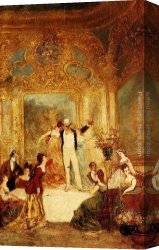 Adolphe Canvas Paintings - Une Soiree Chez La Paiva by Adolphe Monticelli