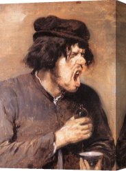 Adriaen Canvas Paintings - The Bitter Draught by Adriaen Brouwer