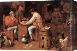Adriaen Canvas Paintings - The Card Players by Adriaen Brouwer
