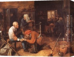Adriaen Canvas Paintings - The Operation by Adriaen Brouwer