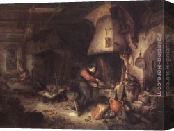 Adriaen Canvas Paintings - Alchemist by Adriaen van Ostade