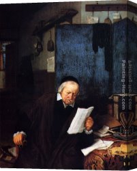 Adriaen Canvas Paintings - Lawyer In His Study by Adriaen van Ostade