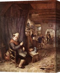 Adriaen Canvas Paintings - The Drinker by Adriaen van Ostade
