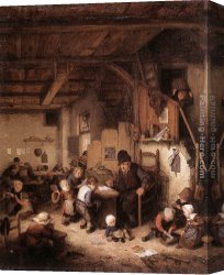 The Arrival of The Master Canvas Paintings - The School Master by Adriaen van Ostade