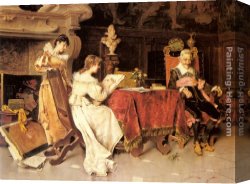 Lessons Canvas Paintings - The Art Lesson by Adriano Cecchi